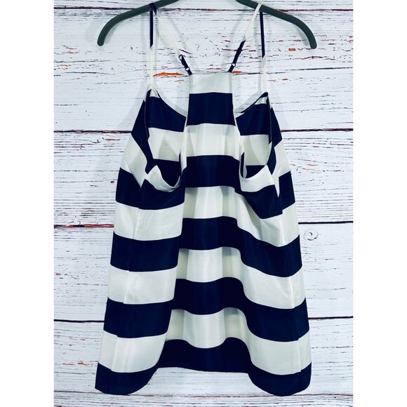 J Crew Outlet Navy & White Striped Sleeveless Halter Top Size 12 Sexy Nautical - Picture 4 of 11
